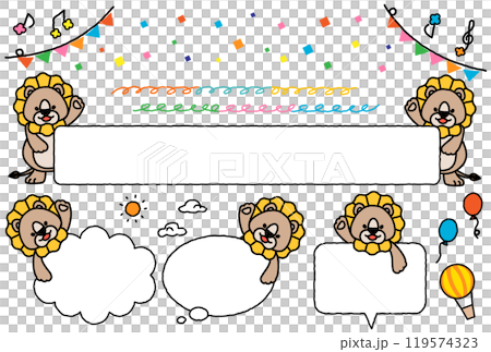 一組可愛的獅子相框 一組可愛的獅子相框 119574323