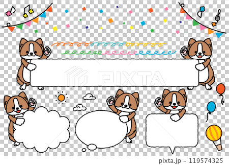 A set of cute dog frames 119574325