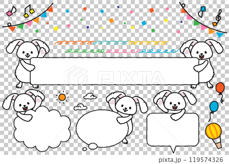 A set of cute rabbit frames 119574326