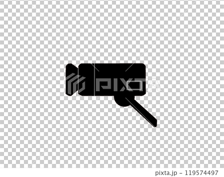 簡單的安全攝影機黑白圖標 119574497