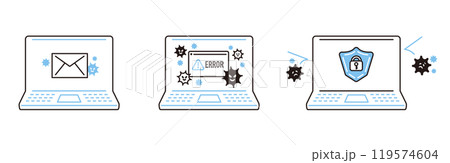 ウイルスに感染したパソコン。スパムメールとセキュリテイ対策。 119574604