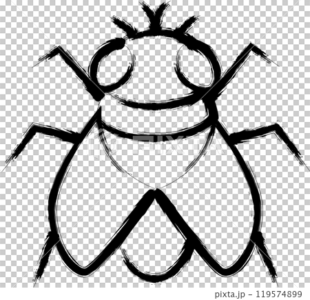 Brush-drawn mini insect illustration icon: fly 119574899