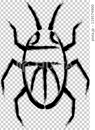 Brush-drawn mini insect illustration icon: cockroach 119574900