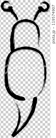 Brush-drawn mini insect illustration icon: snail 119574907