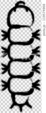 筆書きミニ昆虫イラストアイコン　毛虫 119574908