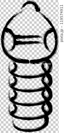 Brush-drawn mini insect illustration icon: Caterpillar Brush-drawn mini insect illustration icon: Caterpillar 119574911