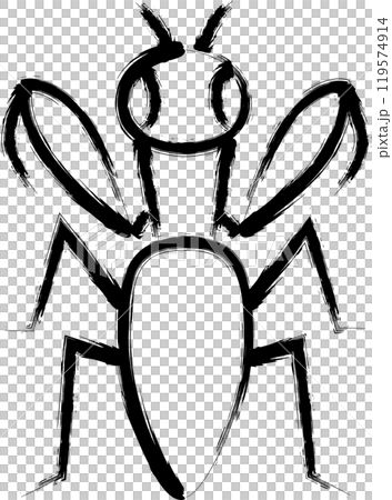 畫筆繪製的迷你昆蟲插畫圖示螳螂 119574914