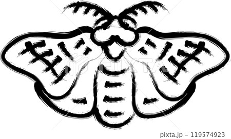 筆書きミニ昆虫イラストアイコン　蚕 119574923