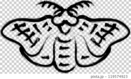 筆書きミニ昆虫イラストアイコン　蚕 119574923