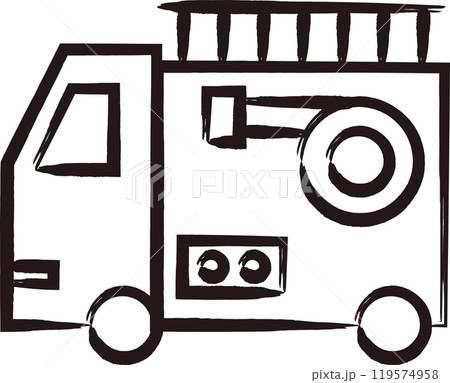 筆書き乗り物単品アイコン 消防車 筆書き乗り物単品アイコン 消防車 119574958