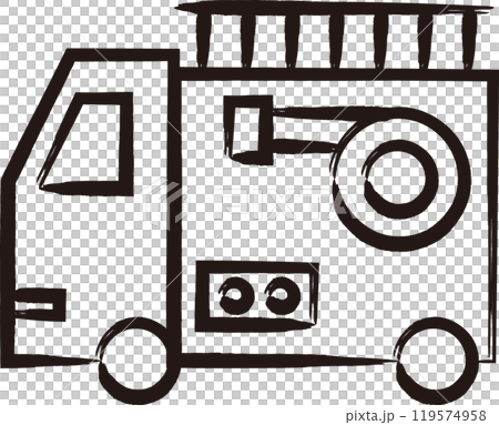 筆書き乗り物単品アイコン 消防車 筆書き乗り物単品アイコン 消防車 119574958