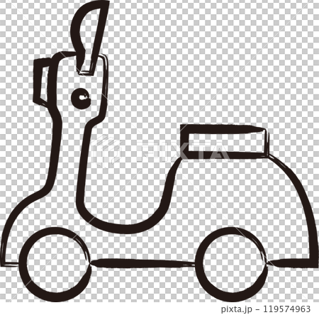 Brush-drawn vehicle icon: Moped 119574963