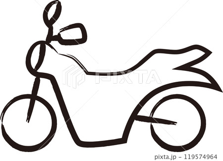 筆書き乗り物単品アイコン バイク 筆書き乗り物単品アイコン バイク 119574964
