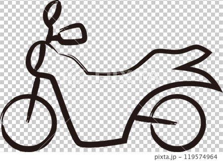 筆書き乗り物単品アイコン バイク 筆書き乗り物単品アイコン バイク 119574964