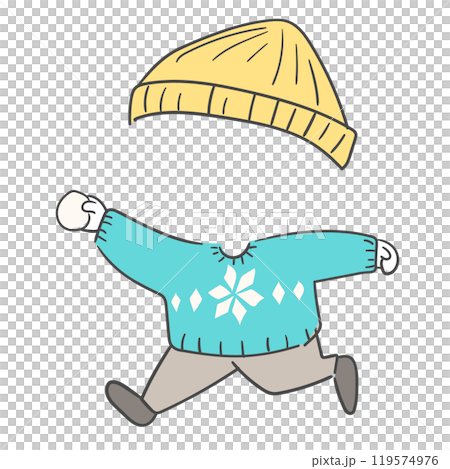 hand drawn winter clothes with a cutout for the face. hand drawn winter clothes with a cutout for the face. 119574976