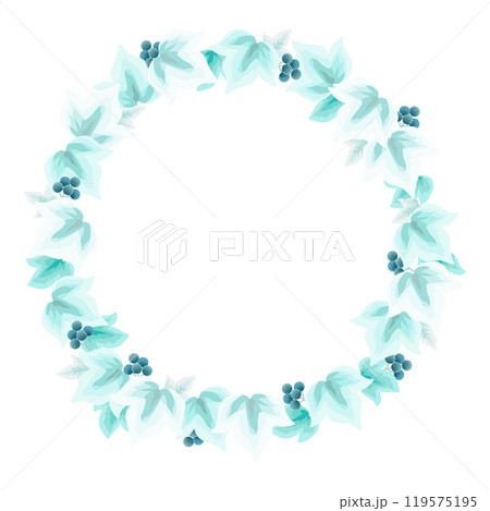 ナチュラルな葉っぱのフレーム ベクター 背景 囲み枠 装飾 イラスト コピースペース 119575195