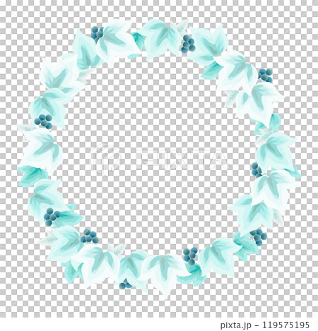 ナチュラルな葉っぱのフレーム ベクター 背景 囲み枠 装飾 イラスト コピースペース 119575195