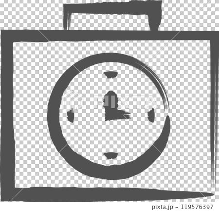 Brush-written business single icon: Alarm clock 119576397
