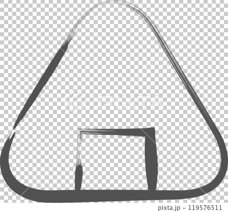 Brush-written food and drink icon: rice ball, seaweed 119576511