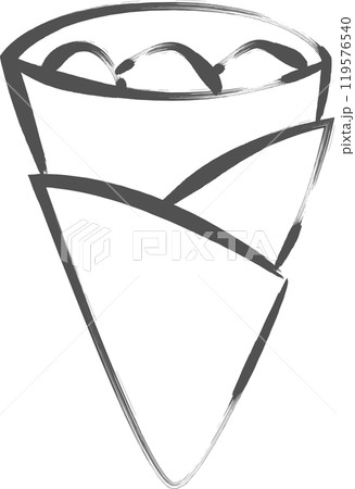 筆書き飲食単品アイコン　クレープ 119576540