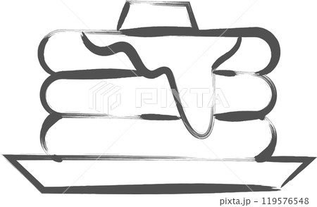 筆書き飲食単品アイコン ホットケーキ 筆書き飲食単品アイコン ホットケーキ 119576548