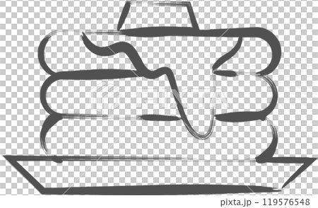 筆書き飲食単品アイコン ホットケーキ 筆書き飲食単品アイコン ホットケーキ 119576548