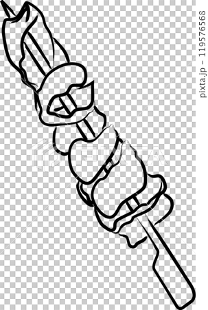 筆書きおでんイラストアイコン　牛すじ 119576568