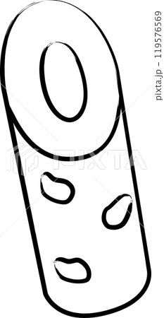 筆書きおでんイラストアイコン　ちくわ 119576569