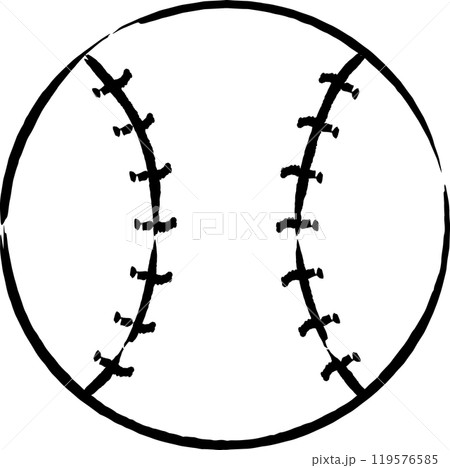 筆書きスポーツ用品イラスト 野球ボール 筆書きスポーツ用品イラスト 野球ボール 119576585