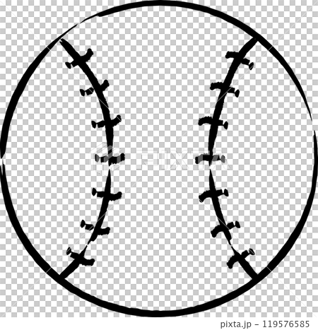 Brush-drawn sports equipment illustration: Baseball ball Brush-drawn sports equipment illustration: Baseball ball 119576585