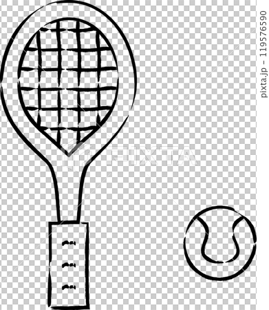 筆書きスポーツ用品イラスト　テニス 119576590