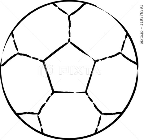 筆書きスポーツ用品イラスト　サッカーボール 119576591