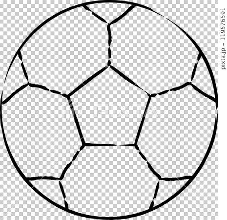 筆書きスポーツ用品イラスト　サッカーボール 119576591