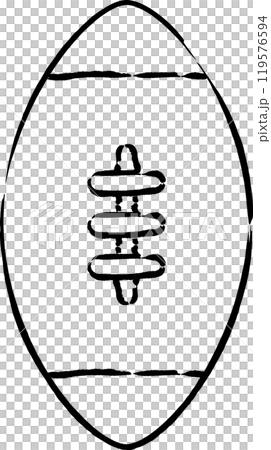筆書きスポーツ用品イラスト ラグビーボール 筆書きスポーツ用品イラスト ラグビーボール 119576594