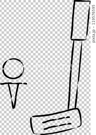 筆書きスポーツ用品イラスト ゴルフ 筆書きスポーツ用品イラスト ゴルフ 119576595