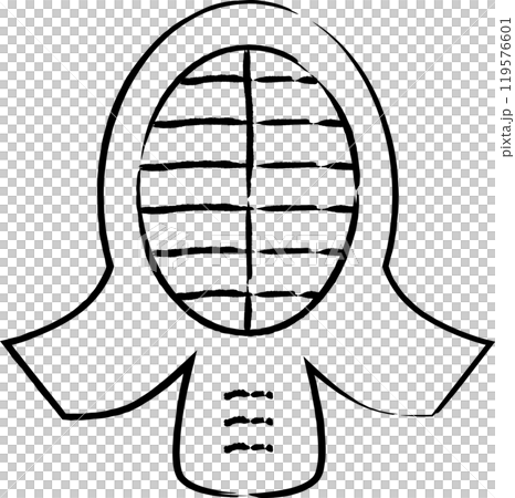 Brush-drawn illustration of sports equipment: Kendo equipment 119576601