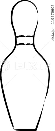 筆書きスポーツ用品イラスト　ボーリングピン 119576602