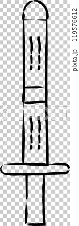 Brush-drawn illustration of sports equipment: Kendo 119576612