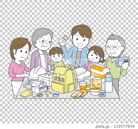 災害に備える家族-06 災害に備える家族-06 119577654