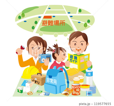 災害に備える家族-07 119577655