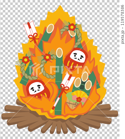 どんど焼きのイラスト2 119578386