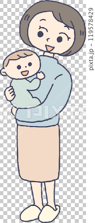 媽媽抱著一個嬰兒 媽媽抱著一個嬰兒 119578429