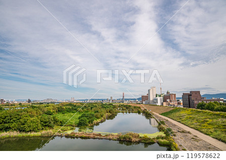 淀川城北ワンド群 菅原城北大橋からの風景 淀川城北ワンド群 菅原城北大橋からの風景 119578622
