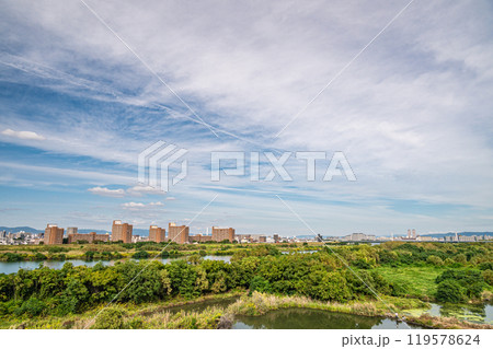 淀川城北ワンド群 菅原城北大橋からの風景 淀川城北ワンド群 菅原城北大橋からの風景 119578624