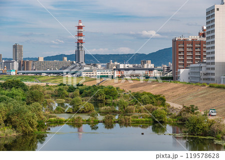 淀川城北ワンド群　菅原城北大橋からの風景 119578628