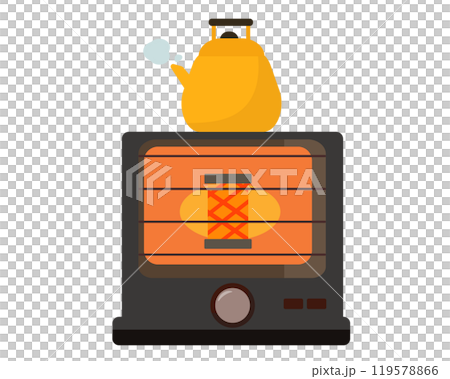 油爐和水壺。向量圖 119578866