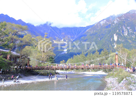 上高地 河童橋 穂高岳 上高地 河童橋 穂高岳 119578871