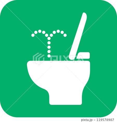 温水洗浄便座付きトイレのアイコン 温水洗浄便座付きトイレのアイコン 119578987