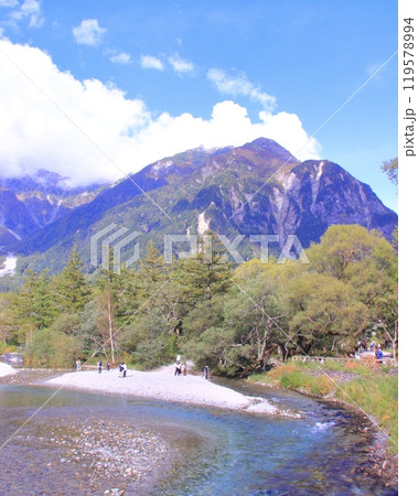 上高地 穂高岳 明神岳 上高地 穂高岳 明神岳 119578994