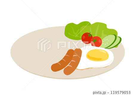 炭水化物なしの洋朝食のベクターイラスト 119579053